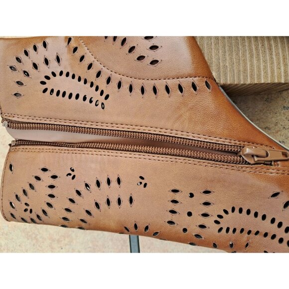 Carlos by Carlos Santana Sterling Women's Brown Leather Heels Western - Picture 5 of 5